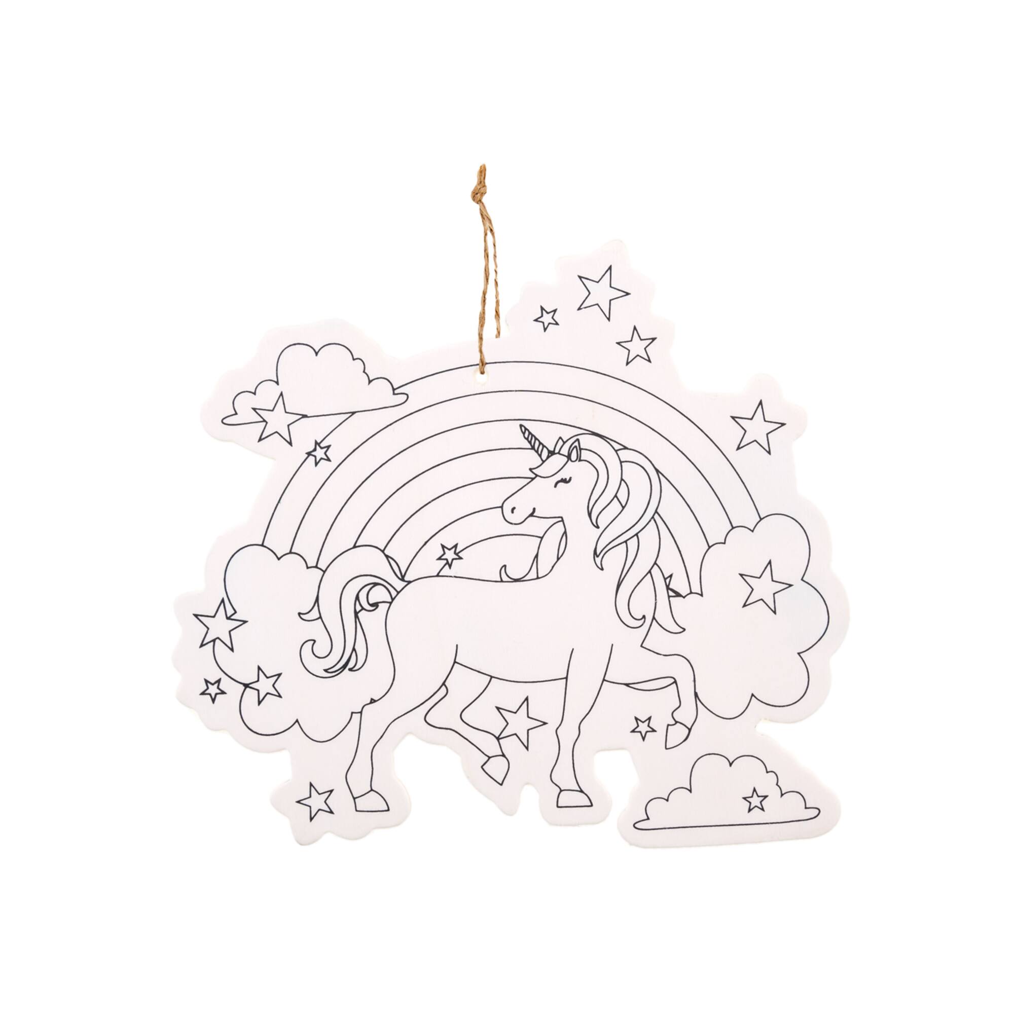 Unicorn Color-In Wood Ornament by Creatology™